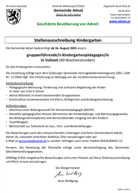 07/2021 Stellenausschreibung Kindergarten; Eröffnung Lurger´s Café; Lurger´s Café sucht Allroundkraft m/w/d; Gem2Go