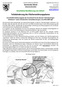 08/2022 Teilabänderung des Flächenwidmungsplanes; Einladung zur Jungbürgerfeier; Adnet rockt in Tracht; offene Trauergruppe Tennengau